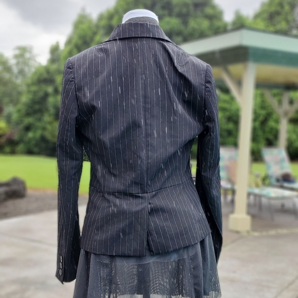 Laundry By Shelli Segal Pin Stripe Blazer Dress Jacket Women’s Size 10, black - Picture 13 of 17